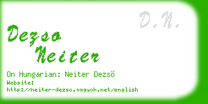 dezso neiter business card